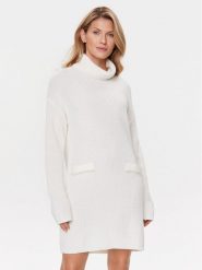 Liu Jo Sukienka dzianinowa MF3076 MA51I Biały Relaxed Fit. Białe sukienki Liu Jo, xl, bez wzorów, z dzianiny, bez kołnierzyka, bez ramiączek. Za 1,439.00 zł.