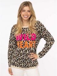 Zwillingsherz Sweter "Wild Heart" w kolorze beżowo-jasnobrązowym rozmiar: S/M. Brązowe swetry Zwillingsherz, m, bez wzorów, ze splotem, bez ramiączek. Za 285.49 zł.