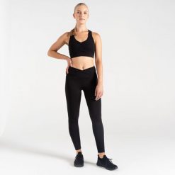 Revived damskie legginsy. Czarne legginsy Dare 2b, bez wzorów. W wyprzedaży za 79.99 zł.
