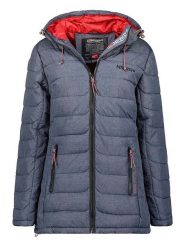 Geographical Norway Płaszcz pikowany "Astana" w kolorze niebieskim rozmiar: S. Niebieskie płaszcze Geographical Norway, s, z aplikacjami, bez kaptura. Za 154.07 zł.