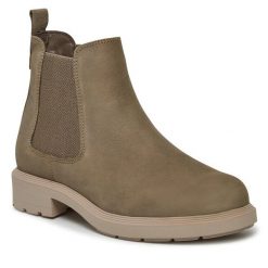 Sztyblety Tamaris. Zielone botki Tamaris, bez wzorów, bez obcasa, na płaskiej podeszwie, bez zapięcia. Za 449.99 zł.