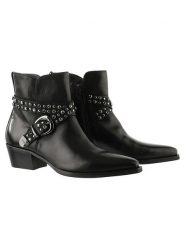 Högl Skórzane botki "Tyla" w kolorze czarnym rozmiar: 38. Czarne botki Högl, bez wzorów, bez obcasa, bez zapięcia. Za 591.60 zł.