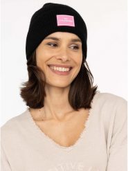 Zwillingsherz Czapka "Zwillingsherz" w kolorze czarnym rozmiar: onesize. Czarne czapki Zwillingsherz, bez wzorów, z materiału. Za 122.96 zł.