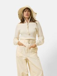Just Cashmere Kaszmirowy sweter "Kelly" w kolorze kremowym rozmiar: L. Brązowe swetry Just Cashmere, l, bez wzorów, z kaszmiru, bez ramiączek. Za 255.34 zł.