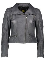 Buffalo Skórzana kurtka w kolorze szarym rozmiar: 42. Szare kurtki Buffalo, bez wzorów, z materiału, bez kaptura. Za 339.99 zł.