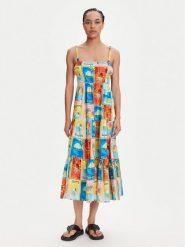 Roxy Sukienka letnia Atlas Sunshine ERJWD03892 Kolorowy Regular Fit. Sukienki Roxy, na lato, xs, bez wzorów, z bawełny, bez kołnierzyka, bez ramiączek. Za 359.99 zł.