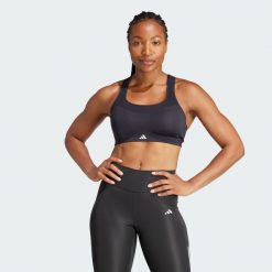 Biustonosz TLRD Impact Training High-Support. Czarne bielizna sportowa Adidas, bez wzorów, z materiału. Za 279.00 zł.