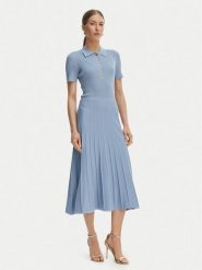 MICHAEL Michael Kors Sukienka dzianinowa MT5834F33D Błękitny Regular Fit. Niebieskie sukienki MICHAEL Michael Kors, xl, bez wzorów, z dzianiny, bez kołnierzyka, bez ramiączek. Za 1,229.00 zł.