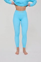 Legginsy termoaktywne - Rhythm Is A Dancer damskie. Niebieskie legginsy OOSC, s, bez wzorów, z materiału, długie. Za 269.99 zł.