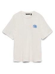 Vero Moda Koszulka w kolorze białym rozmiar: L. Białe bluzki Vero Moda, l, bez wzorów, z bawełny, bez kołnierzyka, bez ramiączek. Za 75.34 zł.