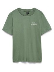 Vero Moda Koszulka w kolorze zielonym rozmiar: XL. Zielone bluzki Vero Moda, xl, bez wzorów, z bawełny, bez kołnierzyka, bez ramiączek. Za 57.87 zł.