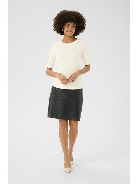 CULTURE Koszulka w kolorze kremowym rozmiar: XL. Brązowe bluzki Culture, xl, bez wzorów, bez kołnierzyka, bez ramiączek. Za 91.77 zł.