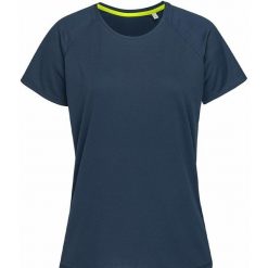 Raglanowa Koszulka Aktywna Dla Kobiet. Niebieskie bluzki STEDMAN, m, bez wzorów, sportowe, bez kołnierzyka, bez ramiączek. Za 60.99 zł.