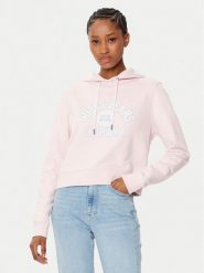 Guess Bluza W5RQ29 K68I4 Beżowy Regular Fit. Brązowe bluzy Guess, xxl, z aplikacjami, z bawełny, bez kaptura. Za 174.00 zł.