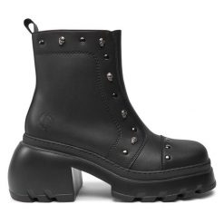 Botki Altercore. Czarne botki Altercore, bez wzorów, bez obcasa, na słupku, bez zapięcia. Za 749.99 zł.