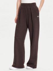Lacoste Spodnie palazzo XF5248 Brązowy Wide Leg. Brązowe spodnie materiałowe Lacoste, bez wzorów, z bawełny. Za 819.99 zł.