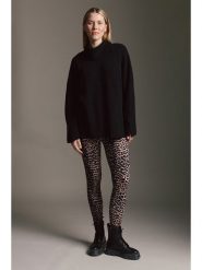 Cotton Candy Legginsy w kolorze jasnobrązowo-czarnym rozmiar: S. Brązowe legginsy Cotton Candy, s, bez wzorów, z podwyższonym stanem. Za 109.26 zł.