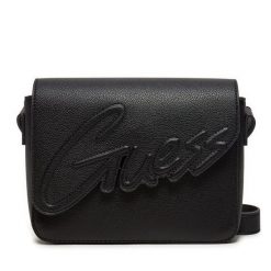 Torebka Guess. Czarne listonoszki Guess, z aplikacjami, bez dodatków. Za 279.99 zł.
