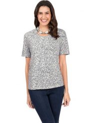 WITT WEIDEN Koszulka w kolorze biało-szarym rozmiar: 42. Białe bluzki WITT WEIDEN, bez wzorów, z bawełny, bez kołnierzyka, bez ramiączek. Za 56.99 zł.