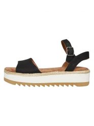 TOMS Sandały w kolorze czarnym na obcasie rozmiar: 38,5. Czarne sandały Toms, bez wzorów, z otwartym noskiem, bez obcasa, na koturnie, bez zapięcia. Za 159.95 zł.
