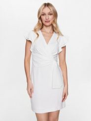 DKNY Sukienka koktajlowa DD3C1468 Biały Regular Fit. Białe sukienki DKNY, bez wzorów, z syntetyku, wizytowe, bez kołnierzyka, bez ramiączek. Za 599.99 zł.