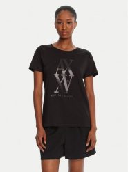 Armani Exchange T-Shirt XW001373 AF10356 UC001 Czarny Regular Fit. Czarne t-shirty Armani Exchange, xxl, bez wzorów, z bawełny, bez kołnierzyka, bez ramiączek. Za 289.99 zł.