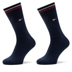 Skarpety długie Tommy Hilfiger. Niebieskie skarpety TOMMY HILFIGER, bez wzorów. Za 59.99 zł.