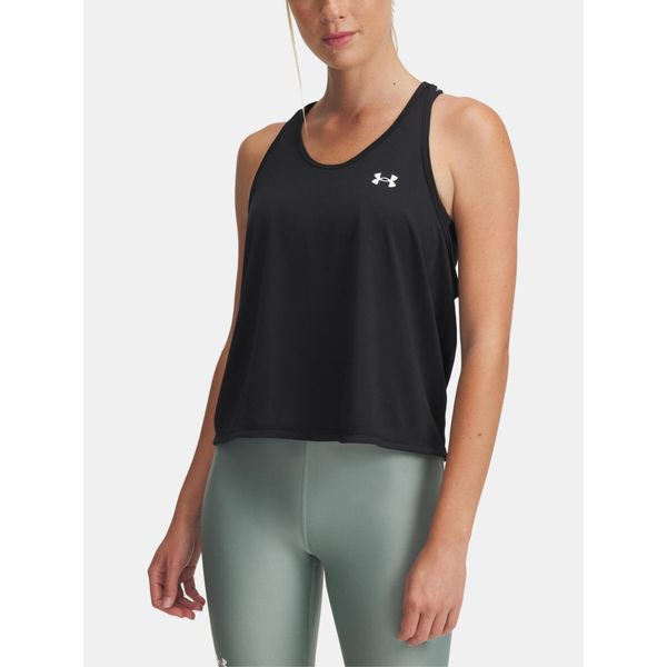 Top treningowy damski Under Armour Tech Swing Tank. Czarne topy Under Armour, xl, bez wzorów, bez kołnierzyka, bez ramiączek. Za 179.50 zł.