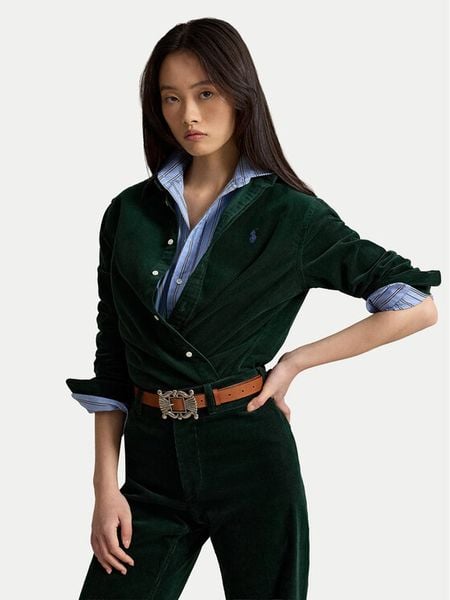 Polo Ralph Lauren Koszula 211A93203011 Zielony Regular Fit. Zielone koszule Polo Ralph Lauren, xl, bez wzorów, z bawełny, bez kołnierzyka, bez ramiączek. Za 773.99 zł.