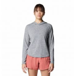 Bluza damska z kapturem Mountain Hardwear Sunblocker™. Szare bluzy Mountain Hardwear, bez wzorów, z kapturem. Za 383.00 zł.