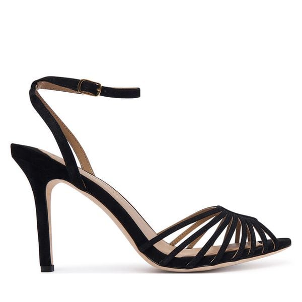 Sandały LAUREN RALPH LAUREN. Czarne sandały Lauren Ralph Lauren, bez wzorów, bez obcasa, na szpilce, bez zapięcia. Za 692.99 zł.