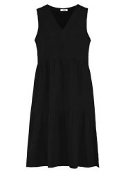 Sublevel Sukienka w kolorze czarnym rozmiar: M/L. Czarne sukienki Sublevel, l, bez wzorów, z bawełny, bez kołnierzyka, bez ramiączek, midi. Za 105.63 zł.