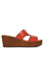 Lasocki Klapki WI16-NYASA-01 Czerwony. Czerwone klapki Lasocki, bez wzorów, ze skóry, bez obcasa. Za 169.99 zł.