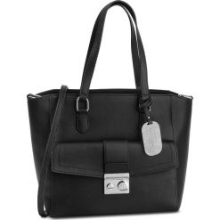 Torebka TRUSSARDI JEANS - With Love City 75B00707 K299. Czarne shopper Trussardi Jeans, z aplikacjami, z jeansu, duże, zdobione, bez dodatków. W wyprzedaży za 339.00 zł.