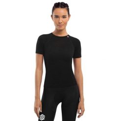 Podkoszulka z wełny merino kolarska damska SIROKO SRX Premium Skin. Czarne bielizna sportowa SIROKO, l, bez wzorów, ze skóry. W wyprzedaży za 128.95 zł.
