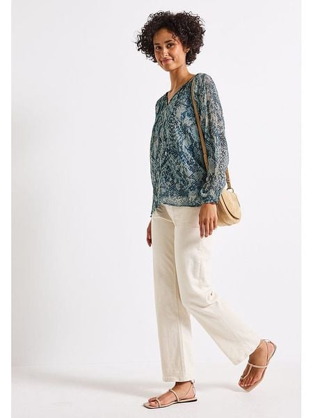 Street One Bluzka w kolorze kremowo-morskim rozmiar: 38. Niebieskie bluzki Street One, bez wzorów, street, bez kołnierzyka, bez ramiączek. Za 74.28 zł.