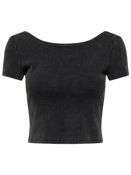 ONLY Koszulka w kolorze czarnym rozmiar: M. Czarne bluzki Only, m, bez wzorów, z bawełny, bez kołnierzyka, bez ramiączek. Za 48.05 zł.