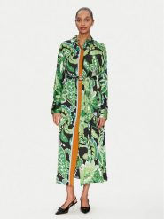 LOLA CASADEMUNT Sukienka koszulowa MS2516019 Zielony Regular Fit. Zielone sukienki LOLA CASADEMUNT, s, bez wzorów, z syntetyku, bez kołnierzyka, bez ramiączek, koszulowe. Za 939.99 zł.