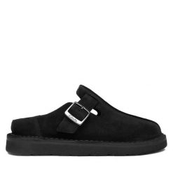 Klapki Clarks. Czarne klapki Clarks, bez wzorów, bez obcasa. Za 439.99 zł.