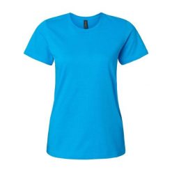 Damska Koszulka Softstyle O Średniej Grubości. Szare bluzki GILDAN, xl, bez wzorów, sportowe, bez kołnierzyka, bez ramiączek. Za 44.99 zł.