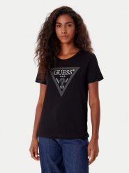 Guess T-Shirt W5BI18 I3Z14 Czarny Regular Fit. Czarne t-shirty Guess, xs, z aplikacjami, z bawełny, bez kołnierzyka, bez ramiączek. Za 139.99 zł.