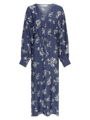 MOSS COPENHAGEN Sukienka w kolorze granatowym rozmiar: M/L. Niebieskie sukienki Moss Copenhagen, na co dzień, l, bez wzorów, z tkaniny, bez kołnierzyka, bez ramiączek, maxi, proste. Za 219.95 zł.