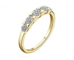Pierścionek z żółtego złota z diamentami - serca - 0,11 ct - próba 585. Żółte pierścionki Apart, z diamentem, złote. Za 2,259.00 zł.
