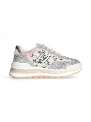 Liu Jo Sneakersy w kolorze srebrno-jasnoróżowo-czarnym rozmiar: 36. Czarne trampki Liu Jo, bez wzorów, bez zapięcia. Za 302.35 zł.