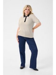 KAFFE curve Sweter w kolorze beżowym rozmiar: XL. Brązowe swetry KAFFE curve, xl, bez wzorów, bez ramiączek. Za 113.99 zł.