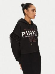 PINKO Bluza 103129 A1LU Czarny Regular Fit. Czarne bluzy Pinko, m, bez wzorów, z bawełny, bez kaptura. Za 869.99 zł.