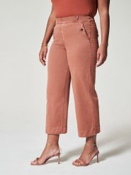 Spanx Spodnie w kolorze szaroróżowym rozmiar: XS. Różowe spodnie materiałowe Spanx, xs, bez wzorów, z materiału, z podwyższonym stanem. Za 136.45 zł.