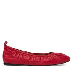 Baleriny Tamaris. Czerwone baleriny Tamaris, bez wzorów, bez obcasa. Za 349.99 zł.