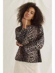 Cotton Candy Koszulka "Fjolla" w kolorze czarno-jasnobrązowym rozmiar: L. Brązowe bluzki Cotton Candy, l, bez wzorów, bez kołnierzyka, bez ramiączek. Za 153.45 zł.