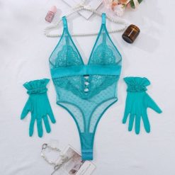 Body koronkowe z delikatnym wzorem Seonaid. Czarne body Intica, l, bez wzorów, z koronki. Za 139.00 zł.